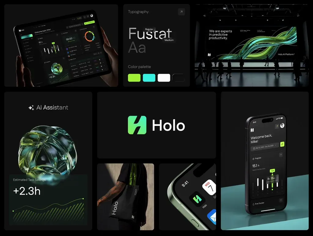 Holo: Branding i aplikacja AI do zarządzania czasem